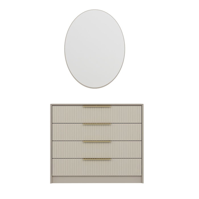 Hanah Home Kale Luxe - 7940 Cómoda con Espejo en Color Piedra
